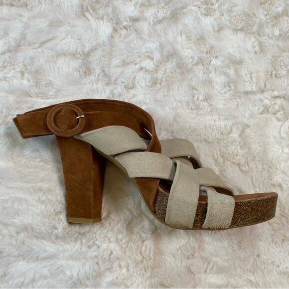 Donald J. Pliner Women's Suede Wraparound Strappy Block Heels Size 9 Shoe Sandal - Picture 7 of 13